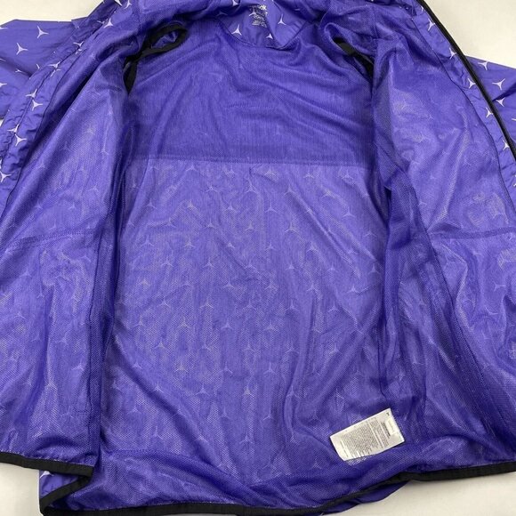 Reebok Hooded Windbreaker Jacket Women’s S Logo Allover Print Full Zip Vent Back - Picture 7 of 16